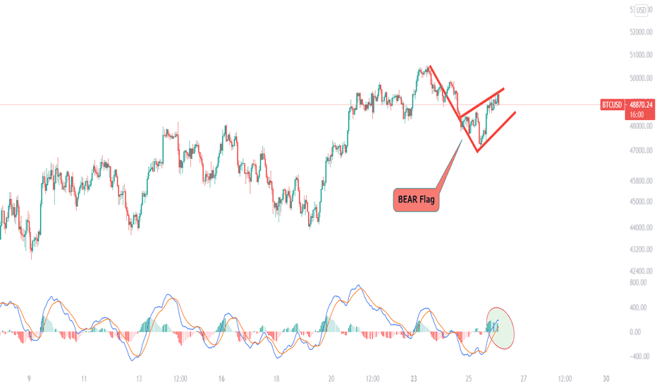 Bear Flag on hourly Bitcoin chart. 