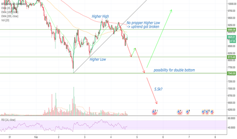 Bitcoin - possibility for double bottom