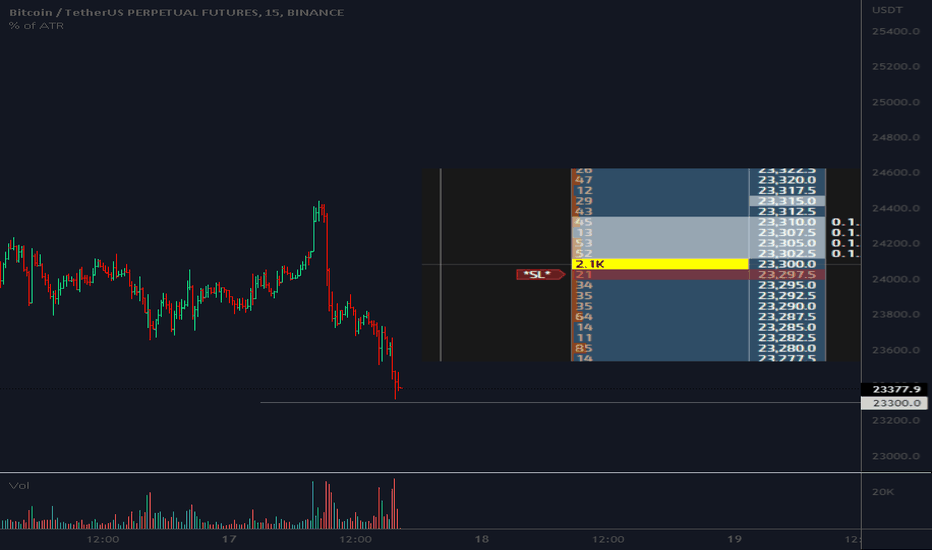 BTC big  size (2100 coins) is  at $23300 