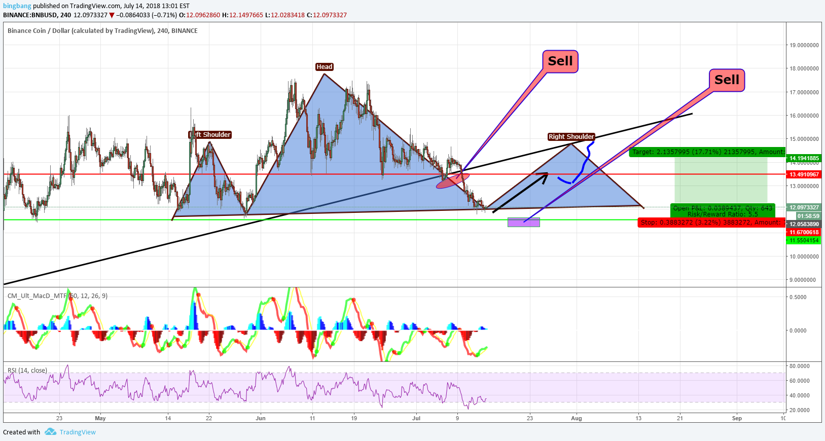 BINANCE:BNBUSD Idea Chart Image by TheWolfOfCryptoTrader