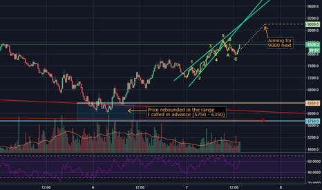 Accurate predictions for past 2 days - BTC to $8850-9450 next