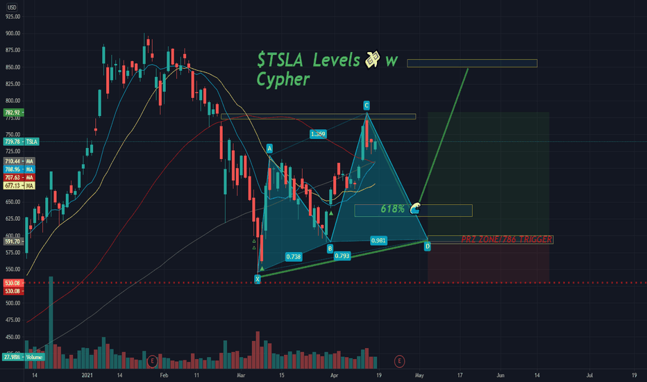 $TSLA Levels w possible Cypher 