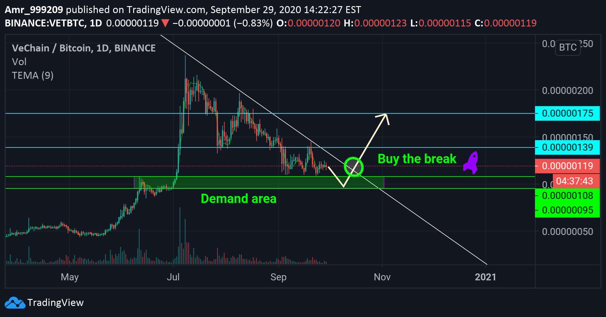 BINANCE:VETBTC Idea Chart Image by Babenski