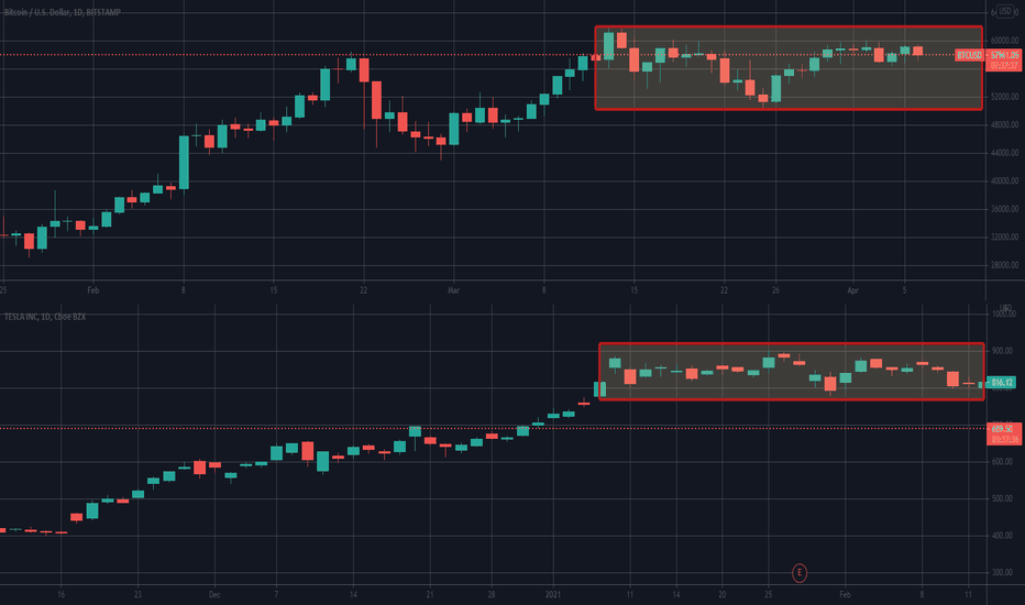 Bitcoin and Tesla chart similarities..!