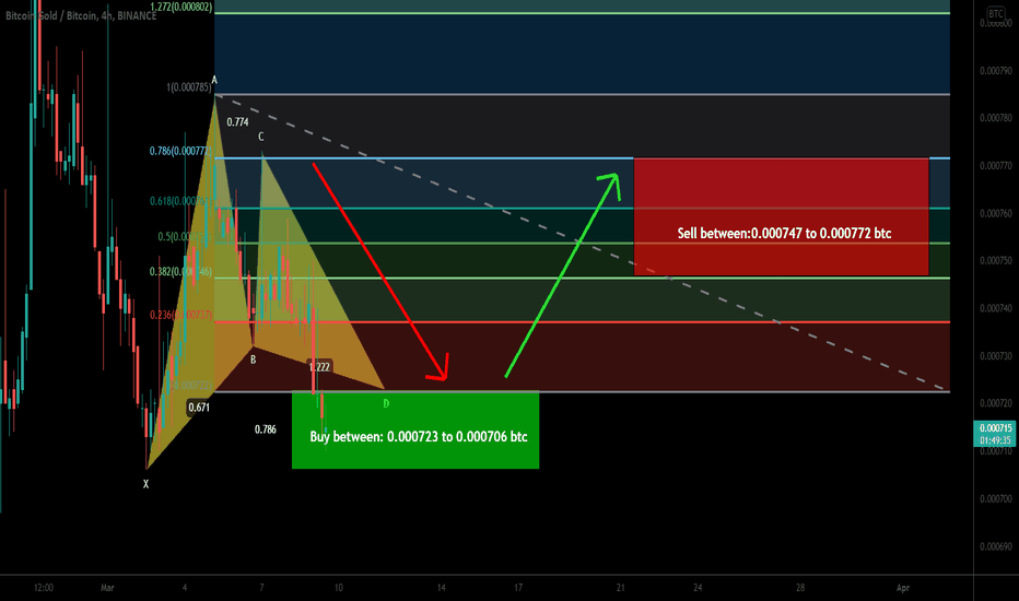 Bitcoin Gold (BTG) formed Gartley | A good long opportunity