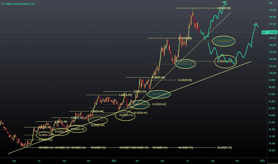 Dollar short view 1D TF, Fibonacci setup