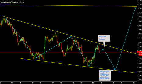 AUDUSD Holding Wedge line.