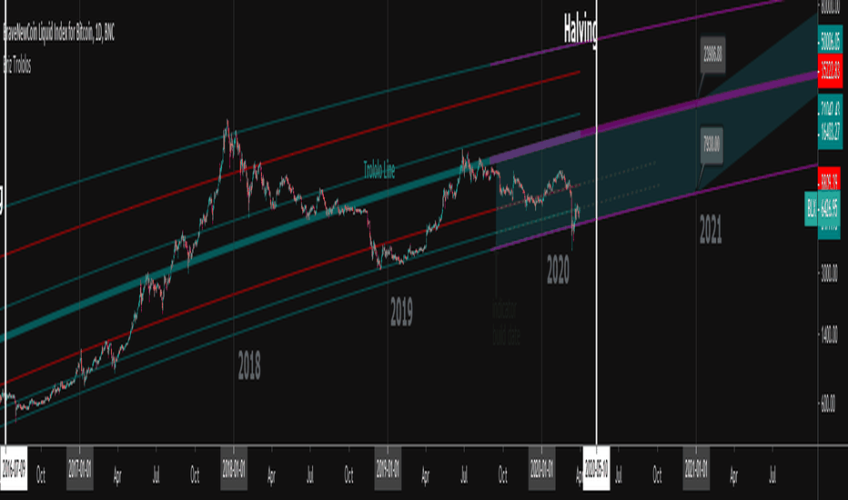 Bitcoin Trololo Lines - Logarithmic Regression for 1D BLX
