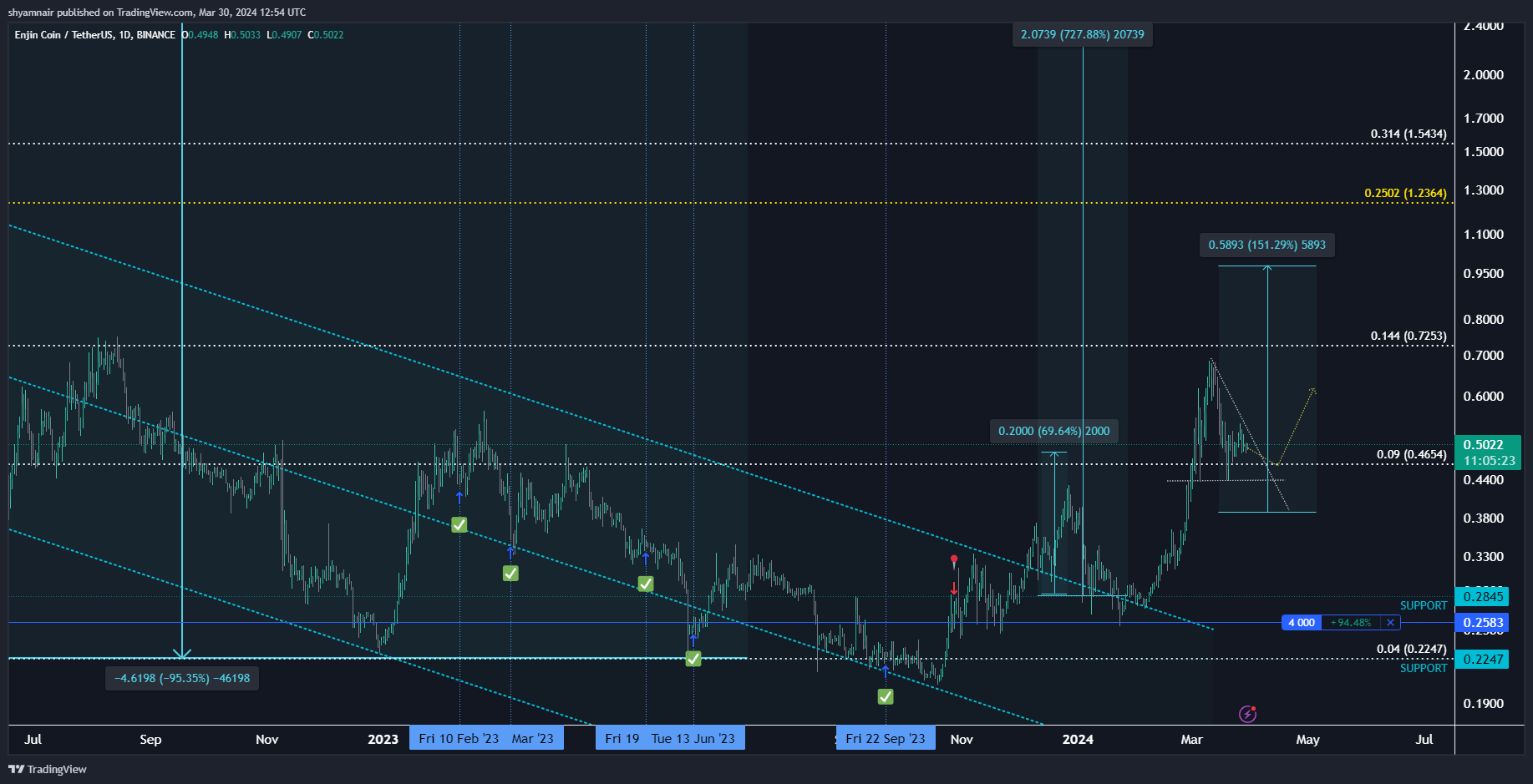 BINANCE:ENJUSDT Chart Image by shyamnair