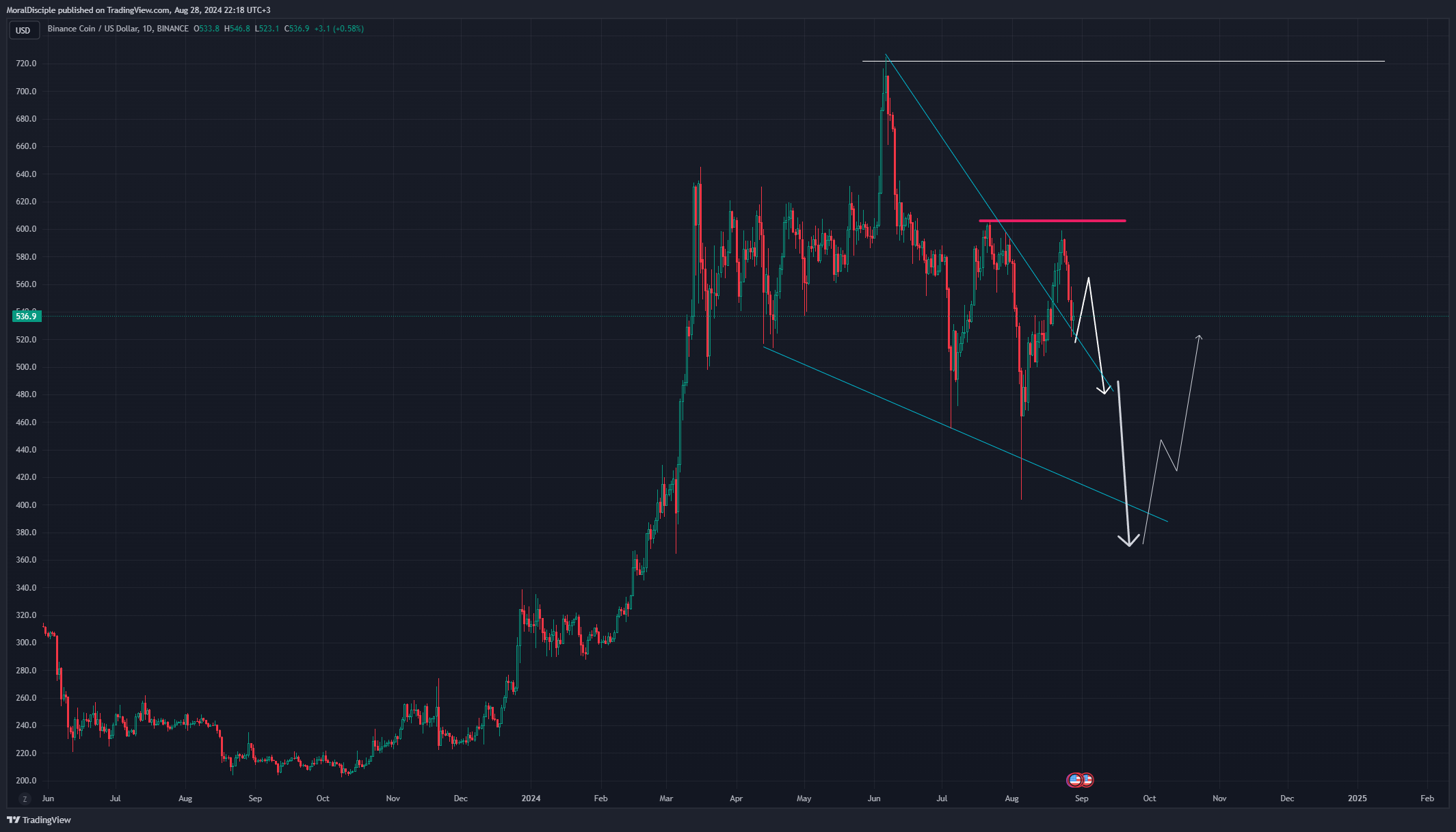 BINANCE:BNBUSD Chart Image by MoralDisciple