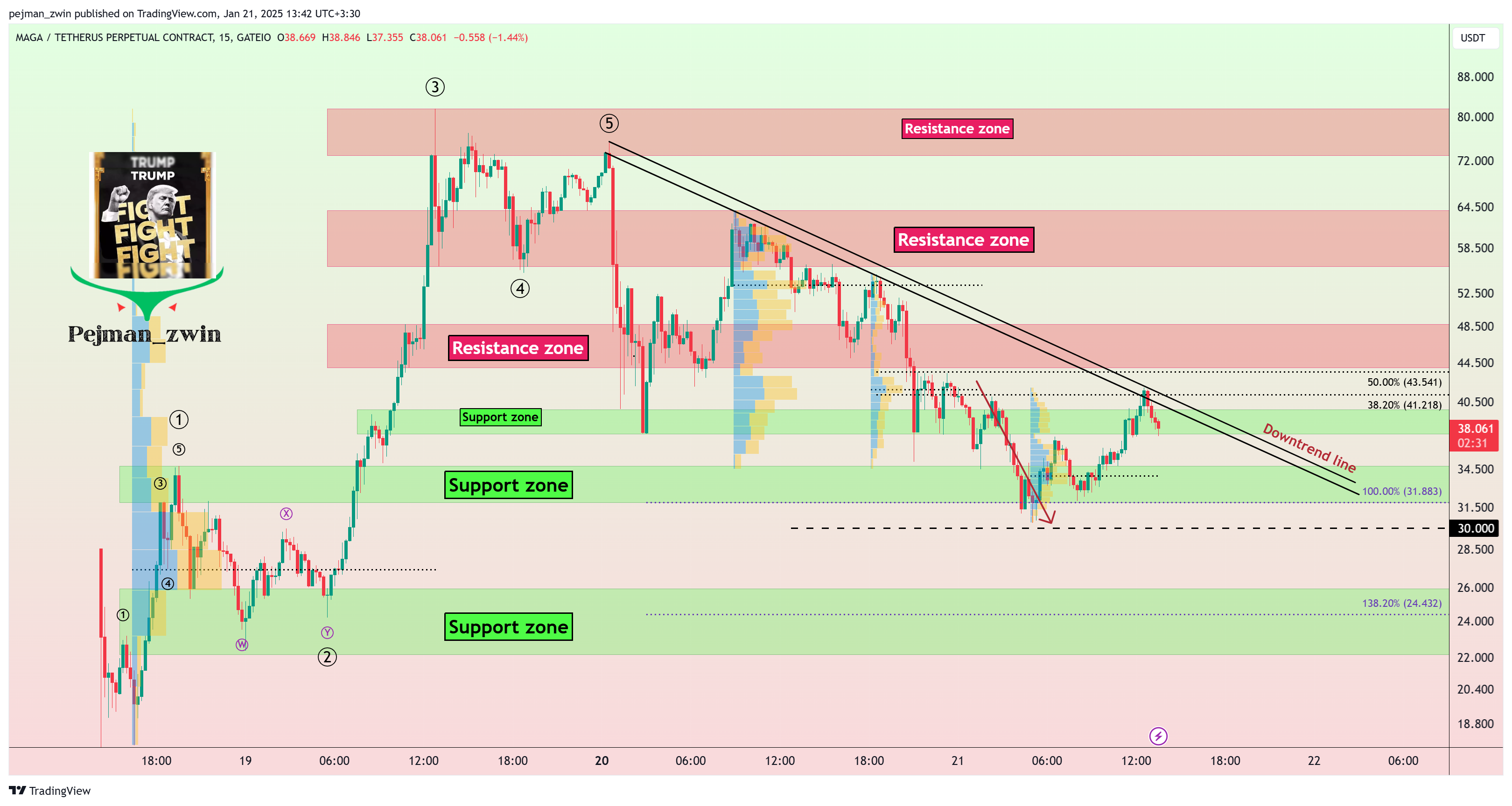 GATEIO:TRUMPUSDT.P Chart Image by pejman_zwin