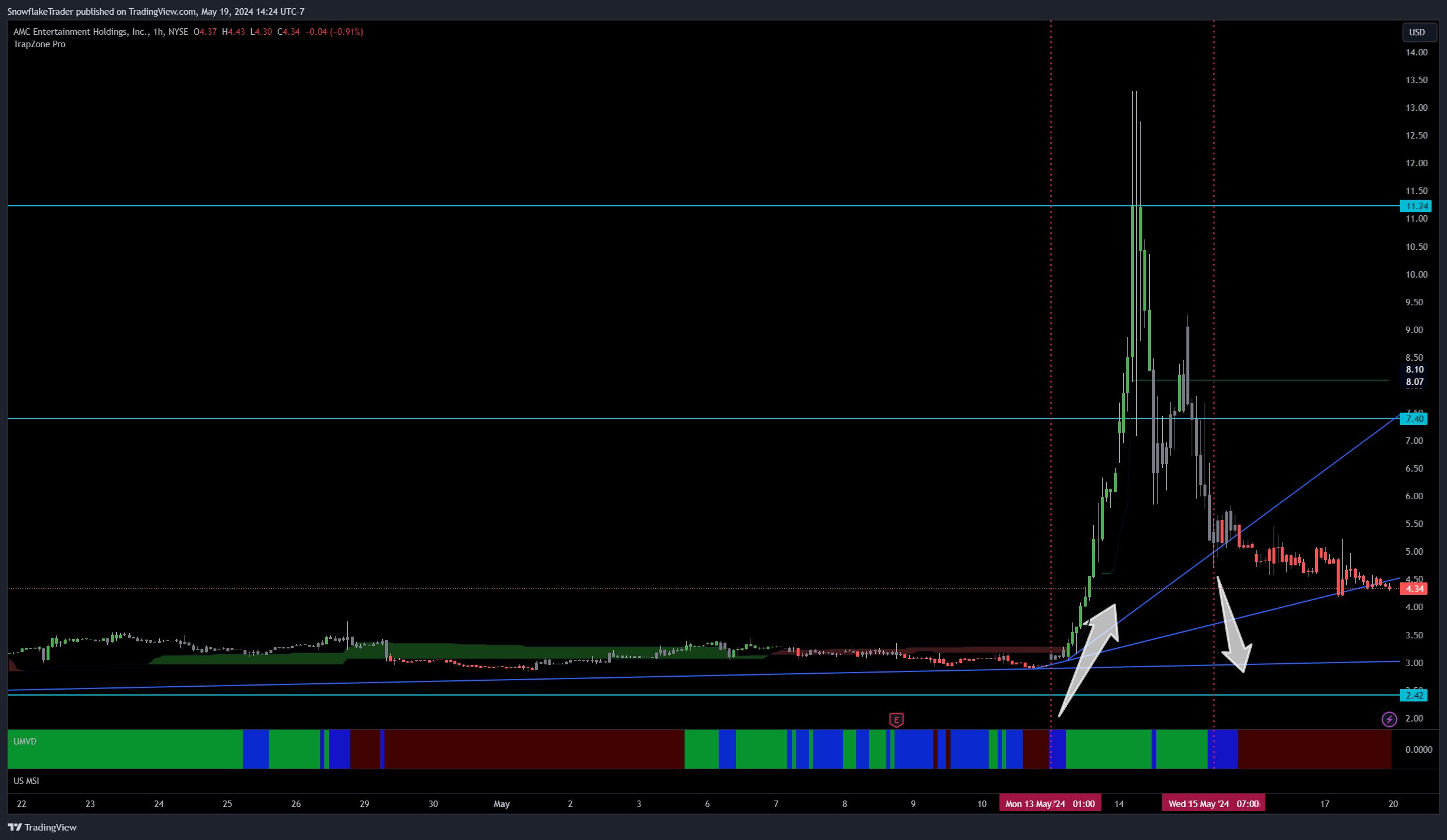 NYSE:AMC Chart Image by SnowflakeTrader