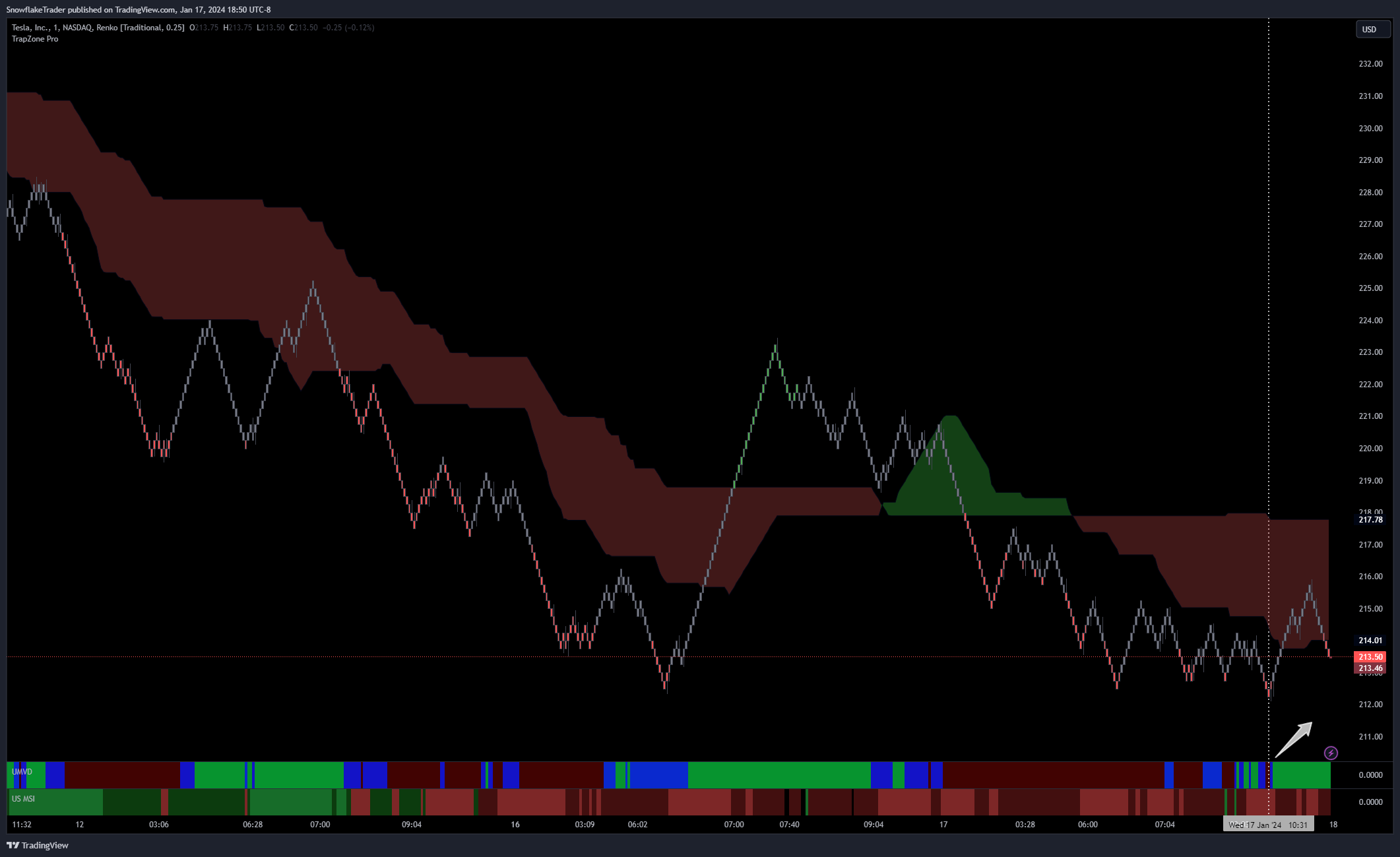 NASDAQ:TSLA Chart Image by SnowflakeTrader