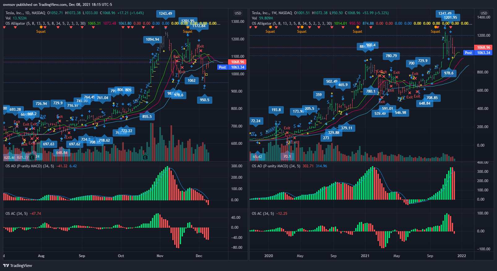 NASDAQ:TSLA Chart Image by ownsov