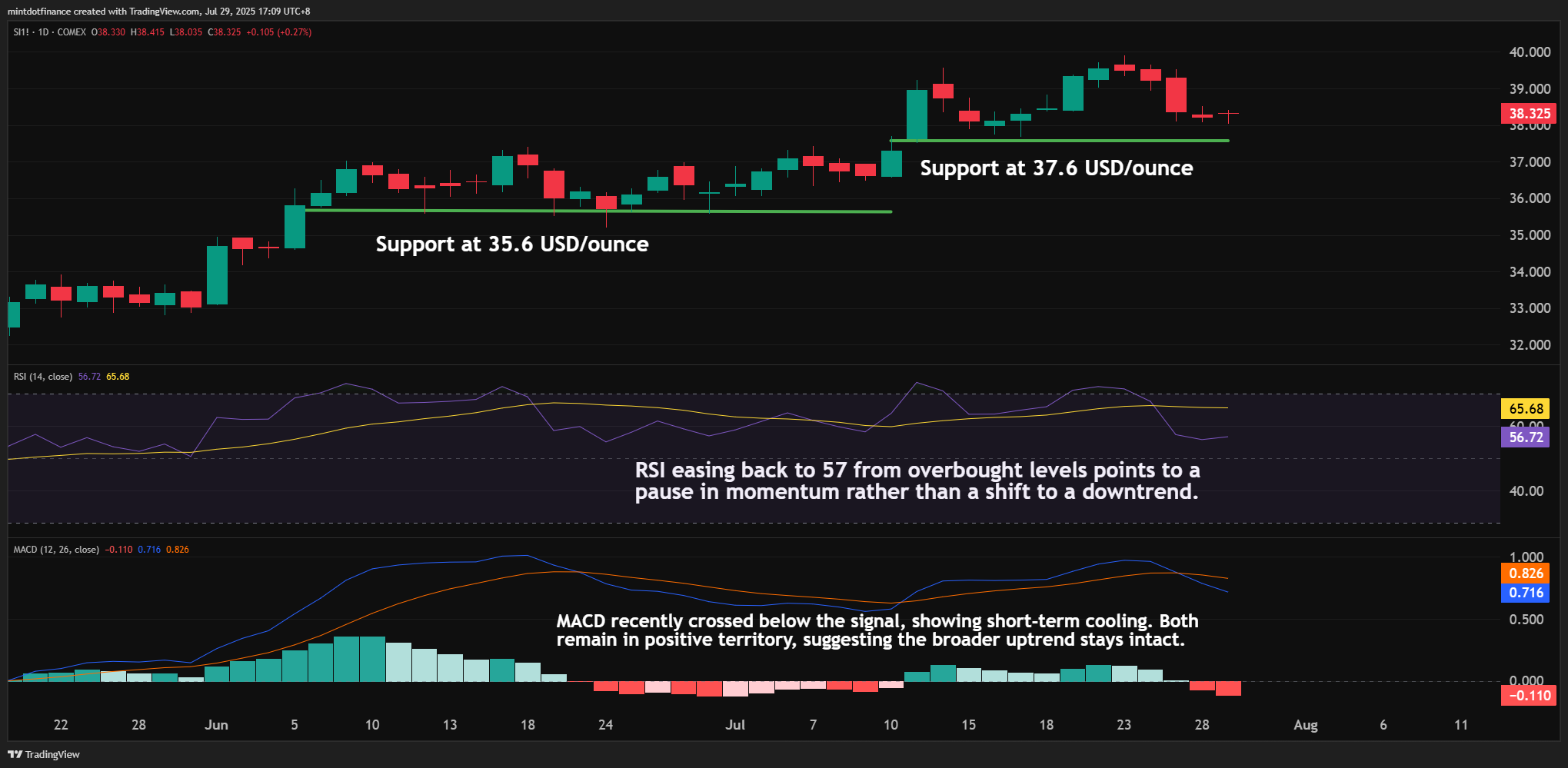 COMEX:SI1! Chart Image by mintdotfinance