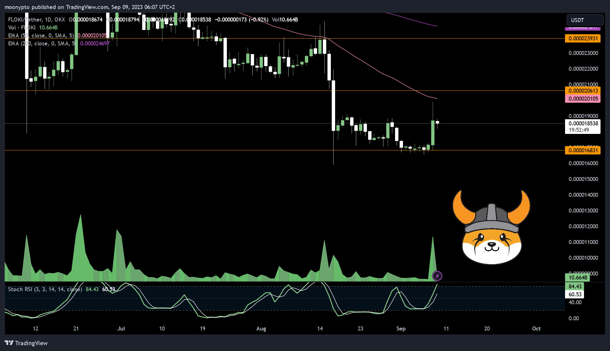 OKX:FLOKIUSDT Chart Image by moonypto