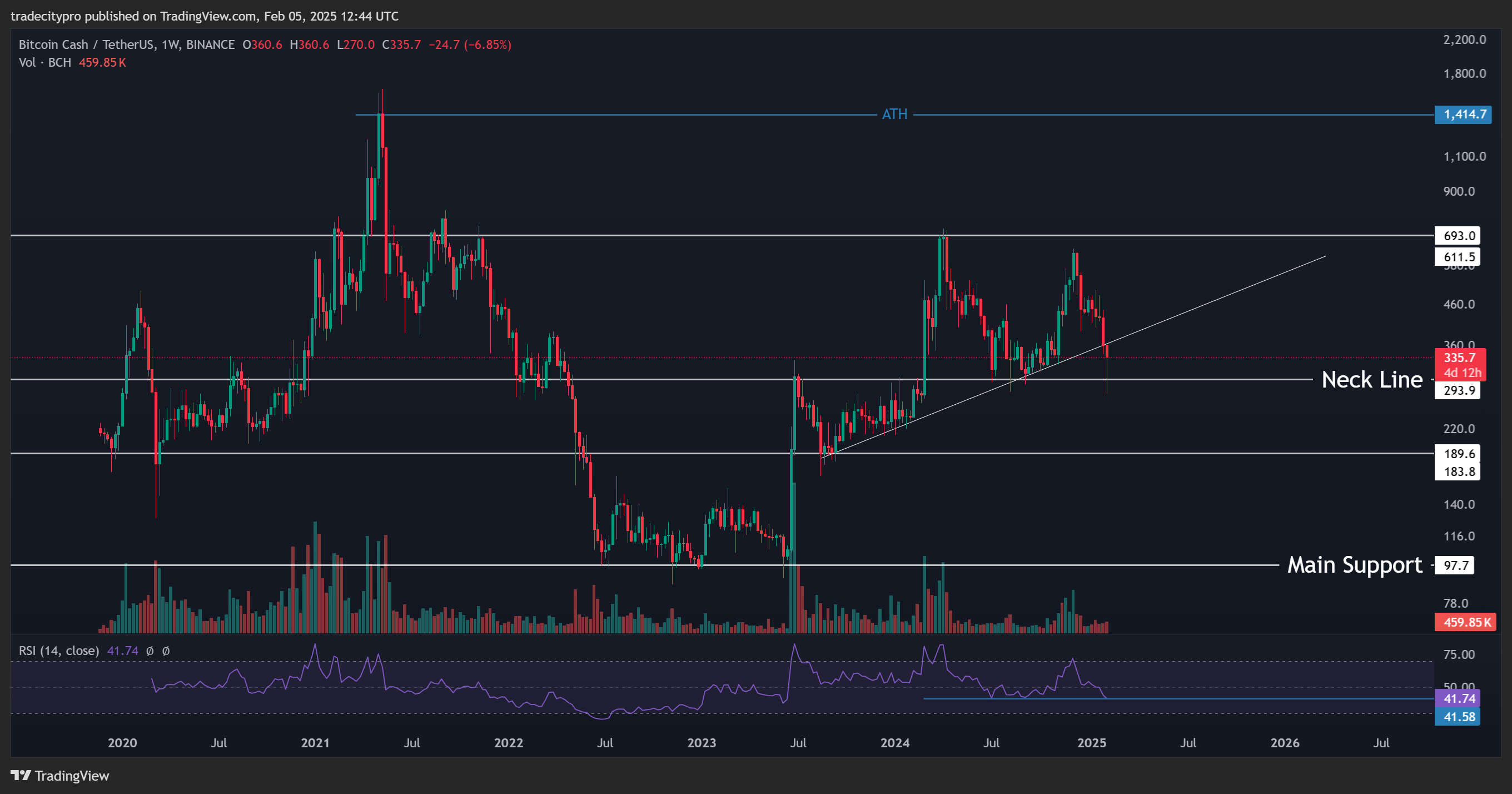 BINANCE:BCHUSDT Chart Image by tradecitypro