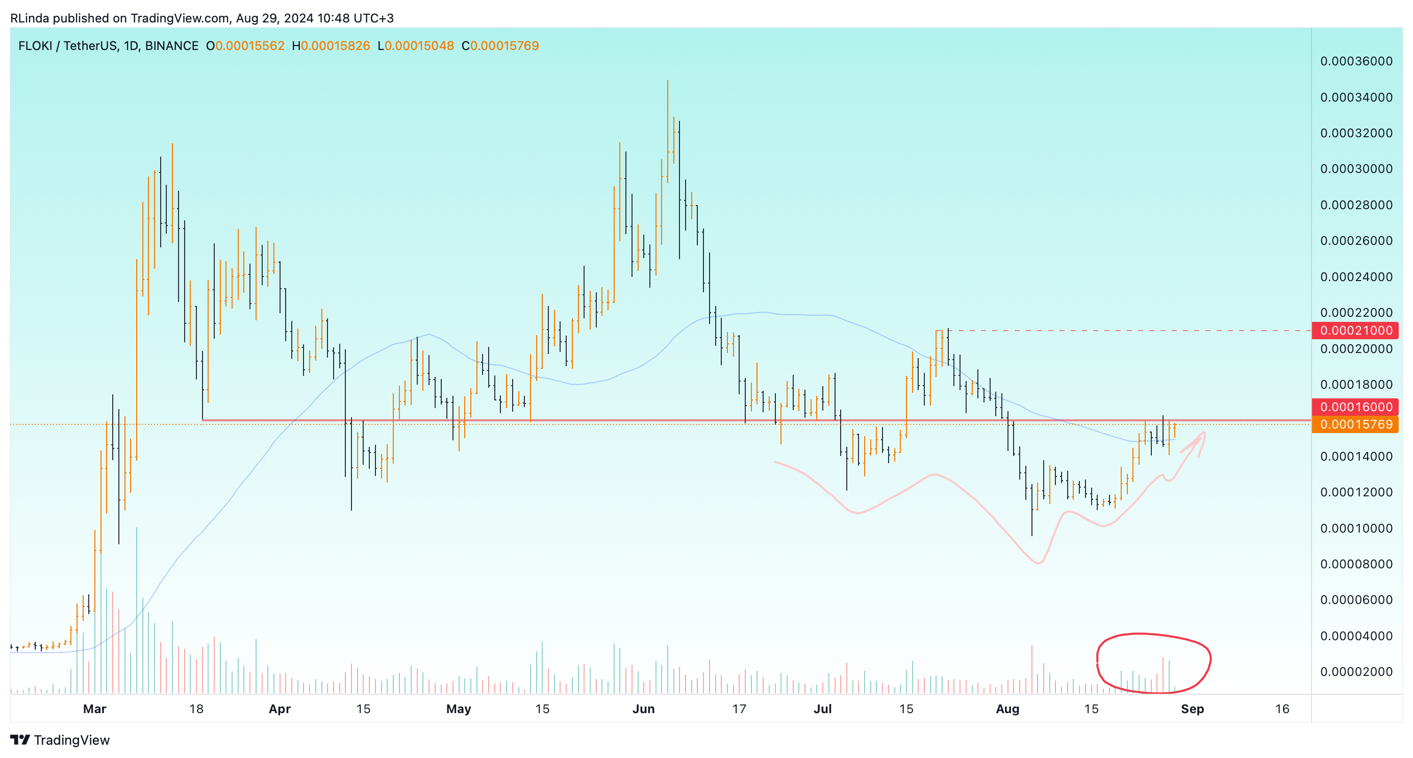 BINANCE:FLOKIUSDT Chart Image by RLinda