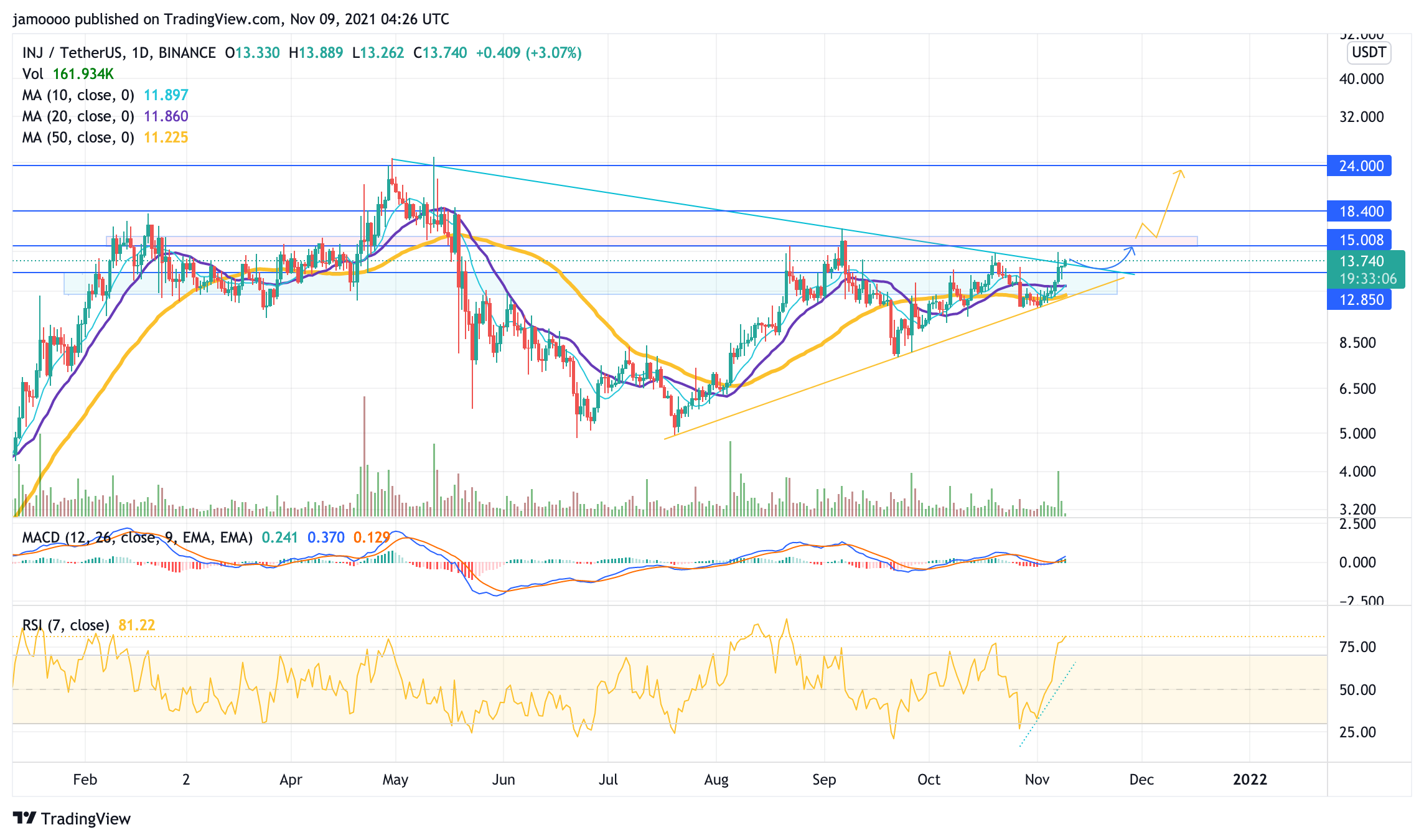 BINANCE:INJUSDT Chart Image by jamoooo