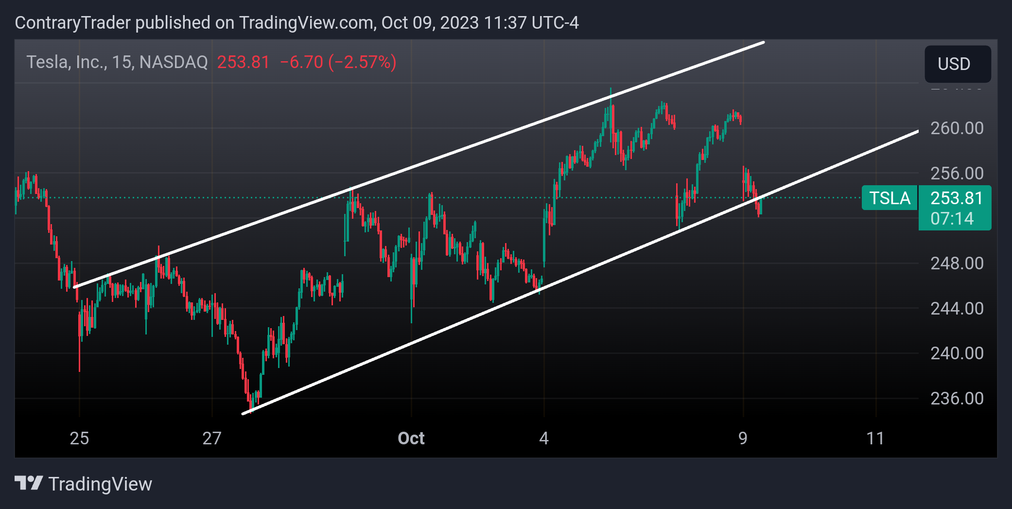 NASDAQ:TSLA Chart Image by ContraryTrader