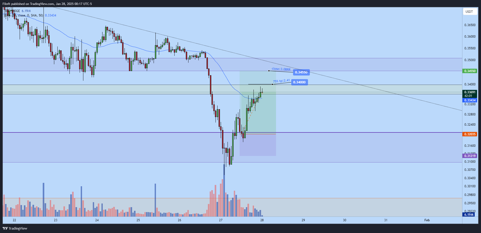 BINANCE:DOGEUSDT Chart Image by Filnft