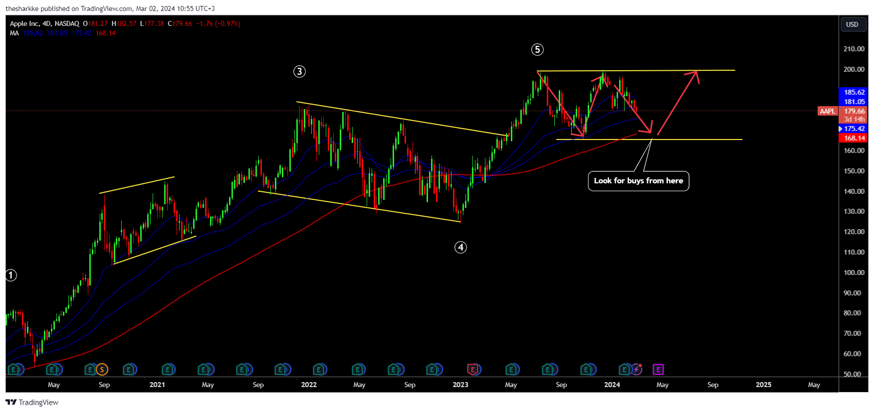 NASDAQ:AAPL Chart Image by thesharkke