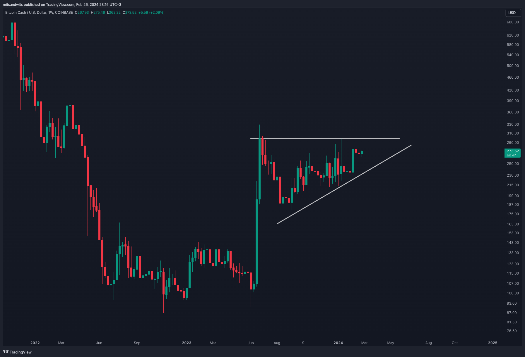 COINBASE:BCHUSD Chart Image by mitsandwits