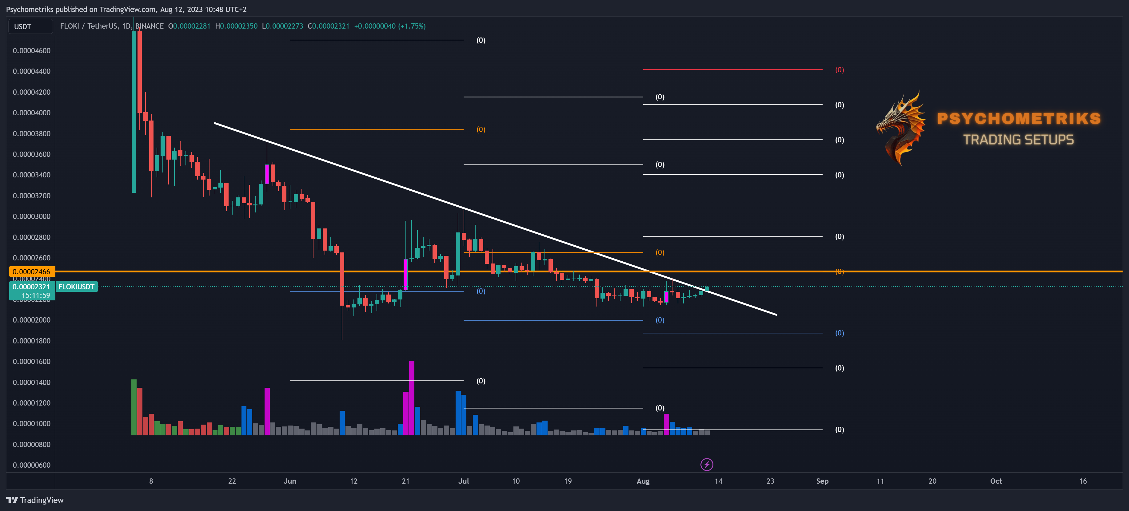 BINANCE:FLOKIUSDT Chart Image by Psychometriks