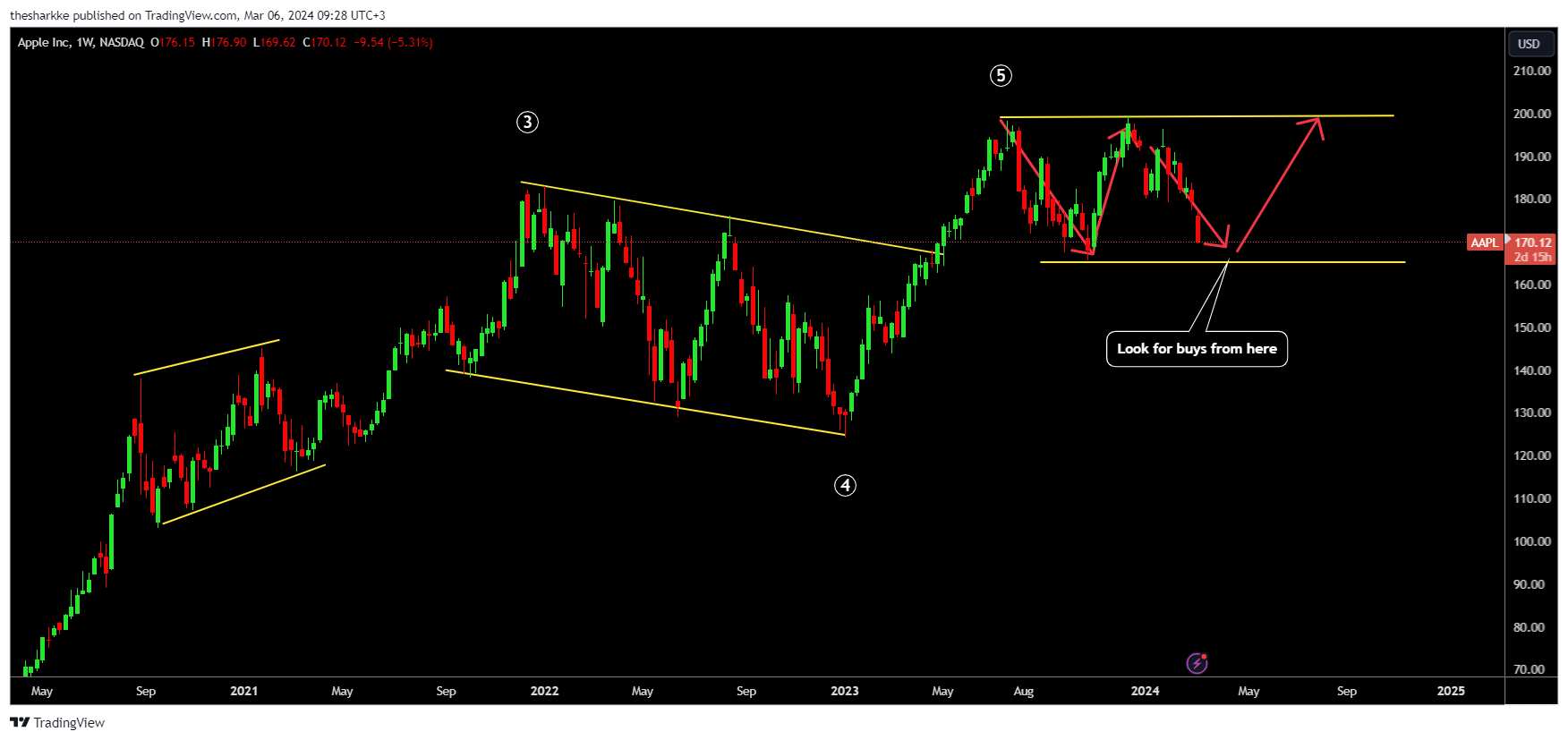 NASDAQ:AAPL Chart Image by thesharkke