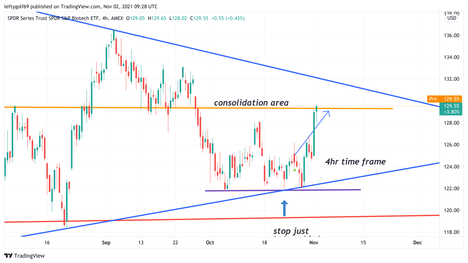AMEX:XBI Chart Image by leftygolf69