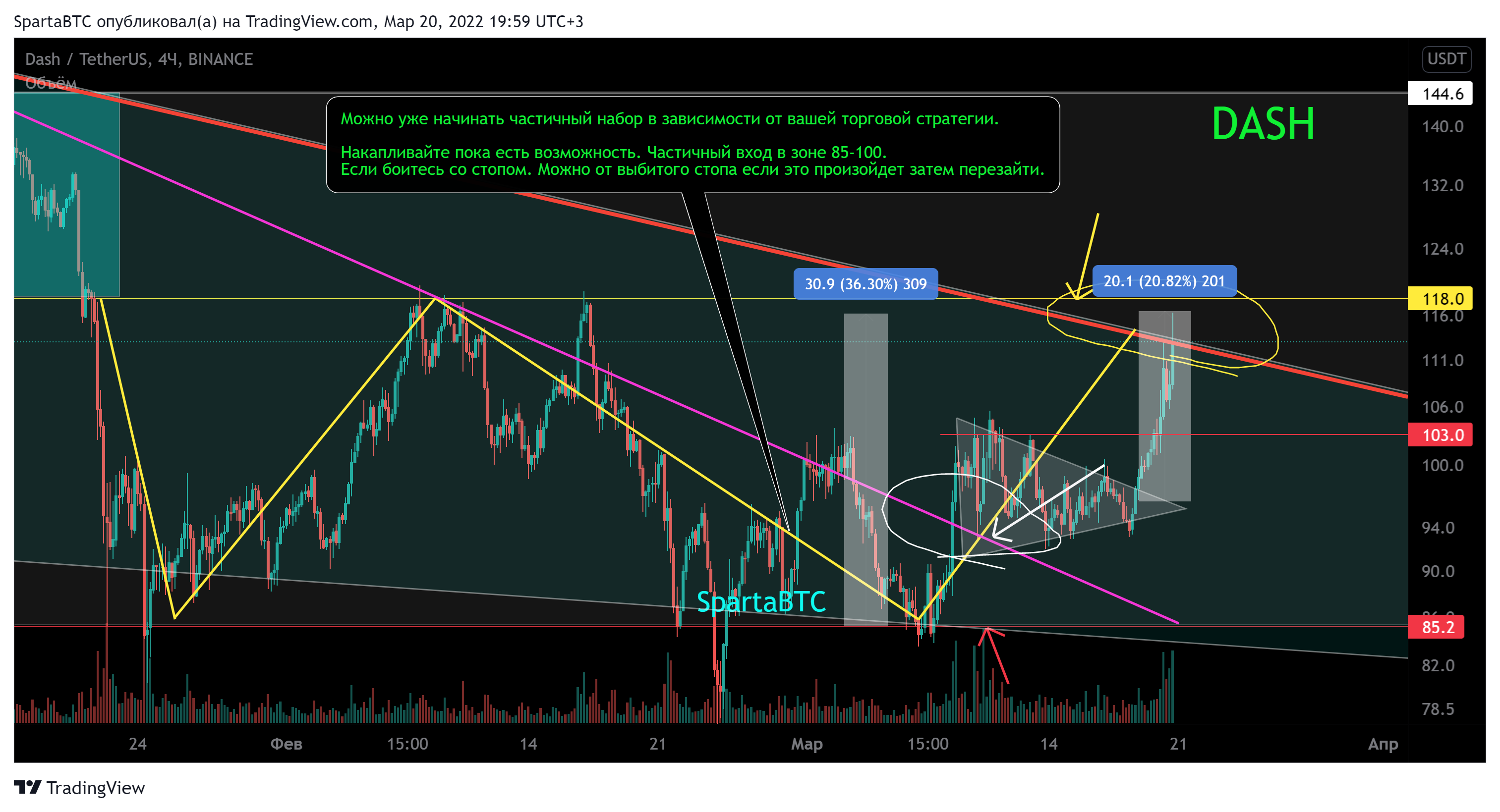 BINANCE:DASHUSDT Chart Image by SpartaBTC