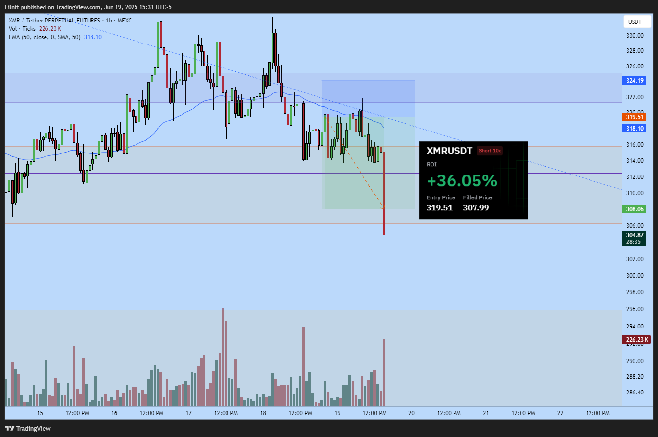 MEXC:XMRUSDT.P Chart Image by Filnft