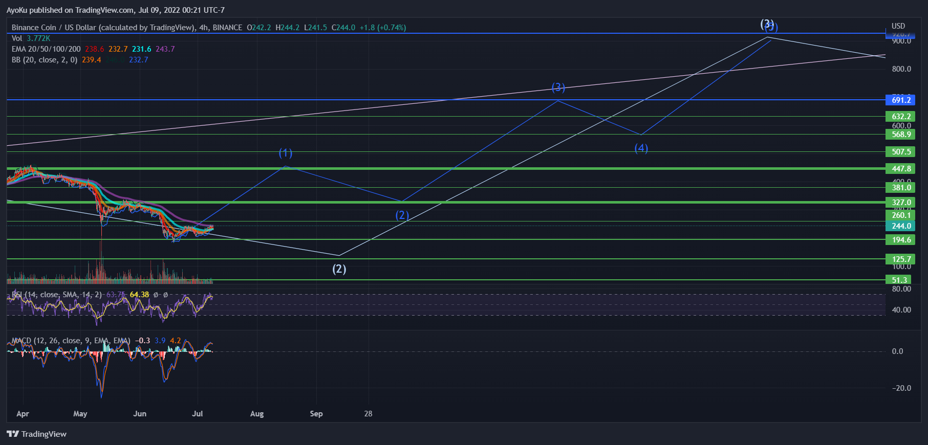 BINANCE:BNBUSD Chart Image by AyoKu