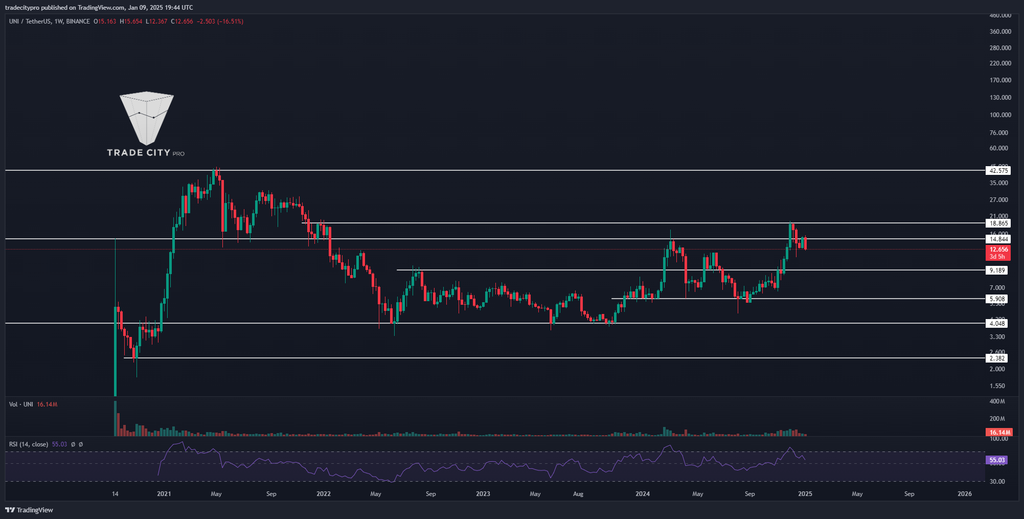 BINANCE:UNIUSDT Chart Image by tradecitypro