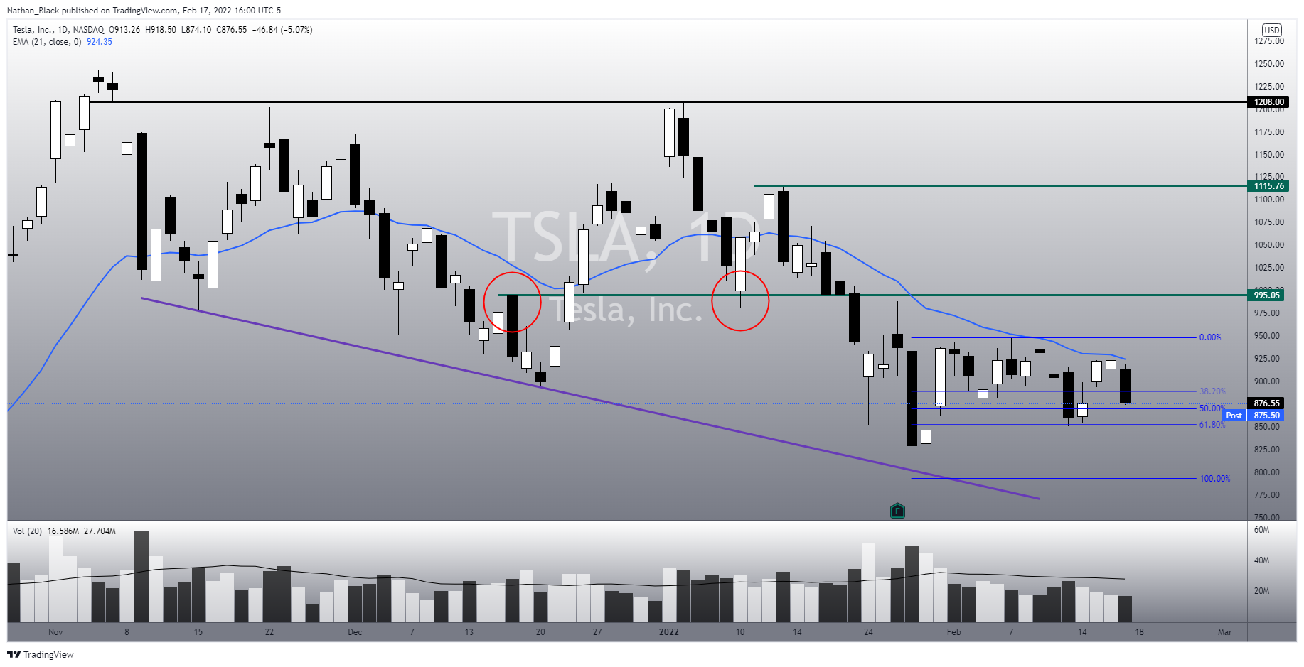 NASDAQ:TSLA Chart Image by Nathan_The_Finance_Hydra