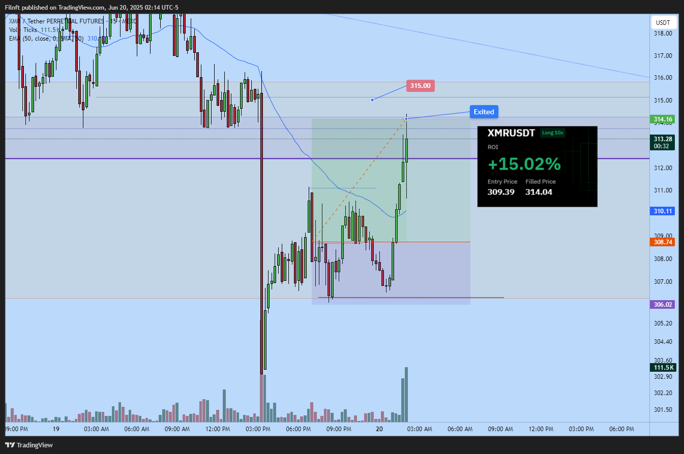 MEXC:XMRUSDT.P Chart Image by Filnft