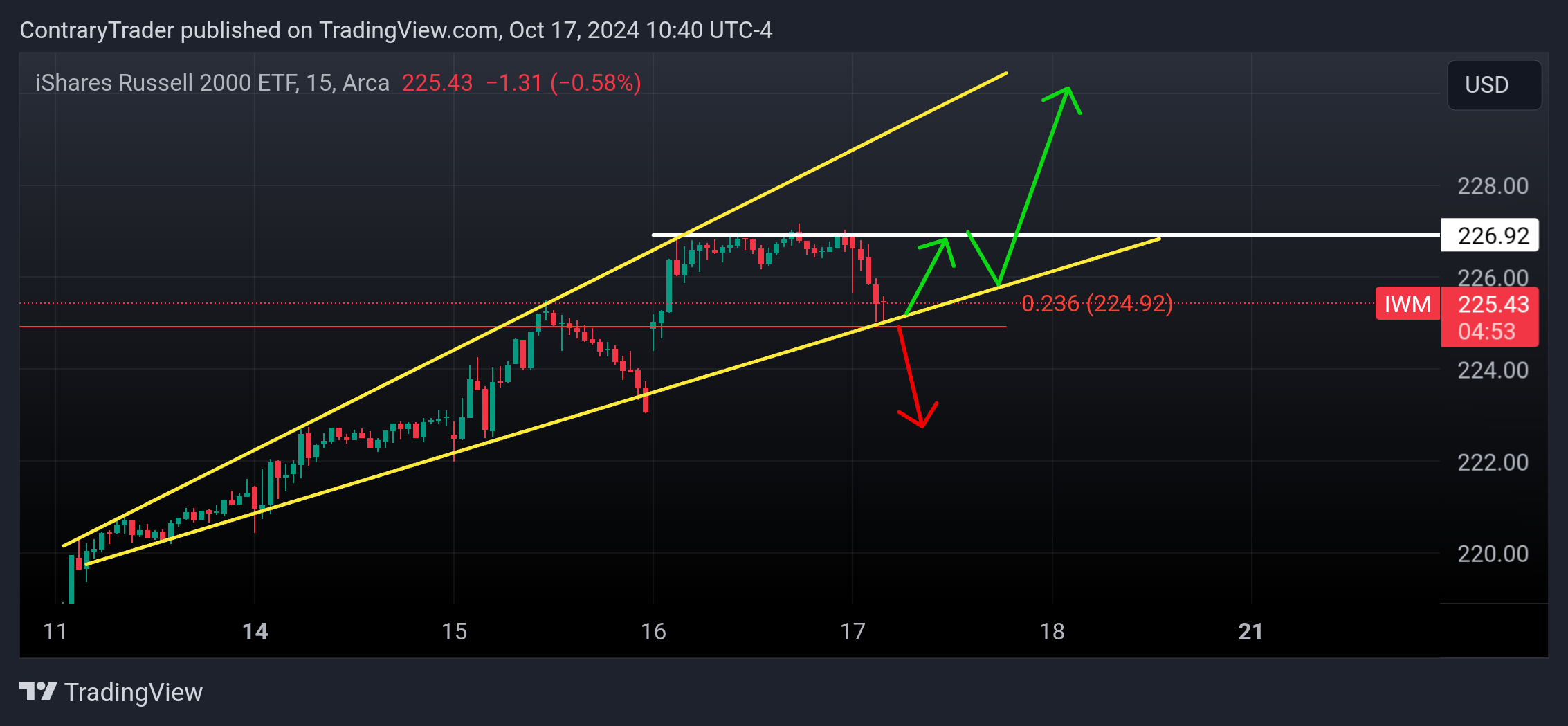 AMEX:IWM Chart Image by ContraryTrader