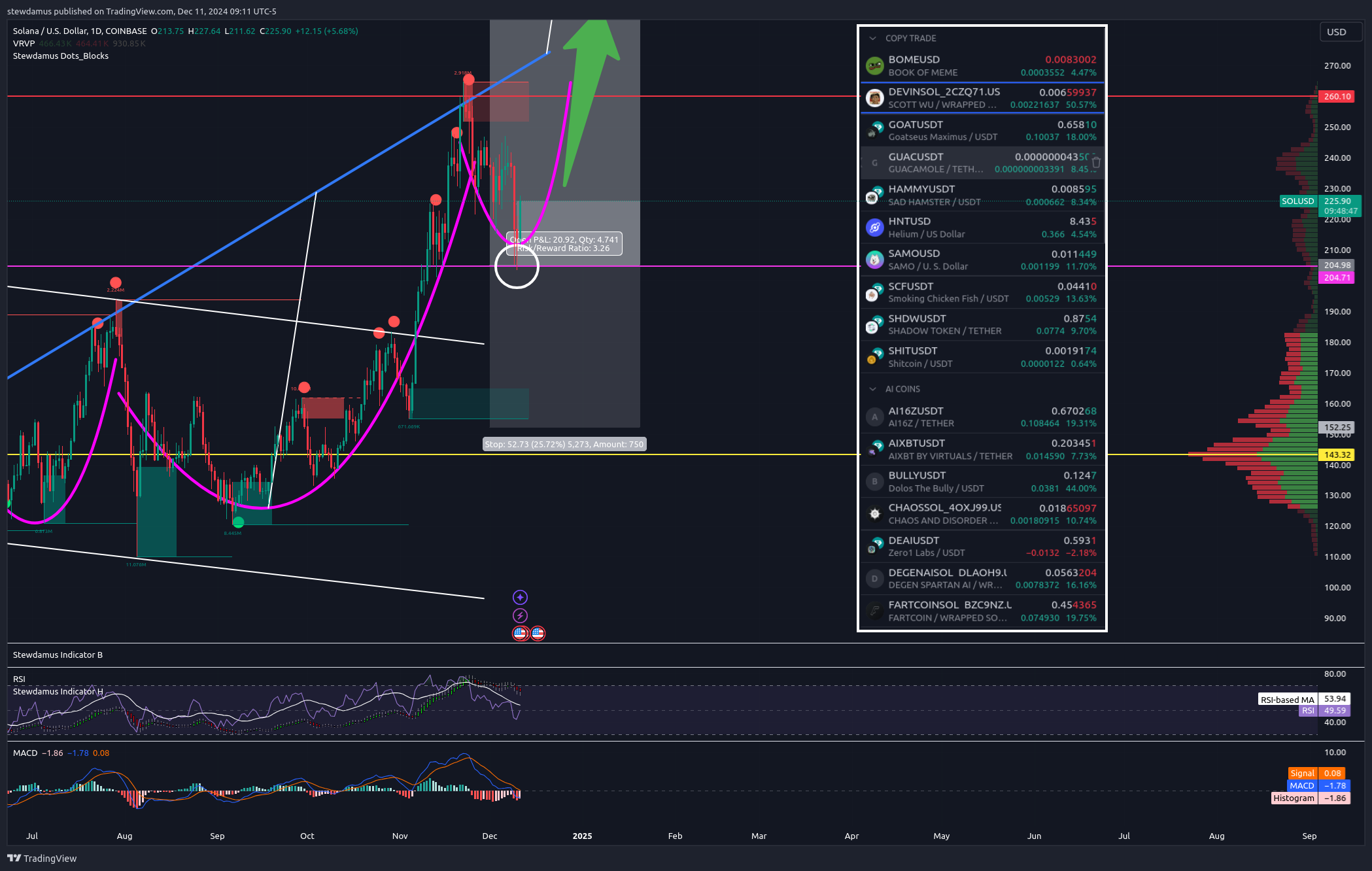 COINBASE:SOLUSD Chart Image by stewdamus
