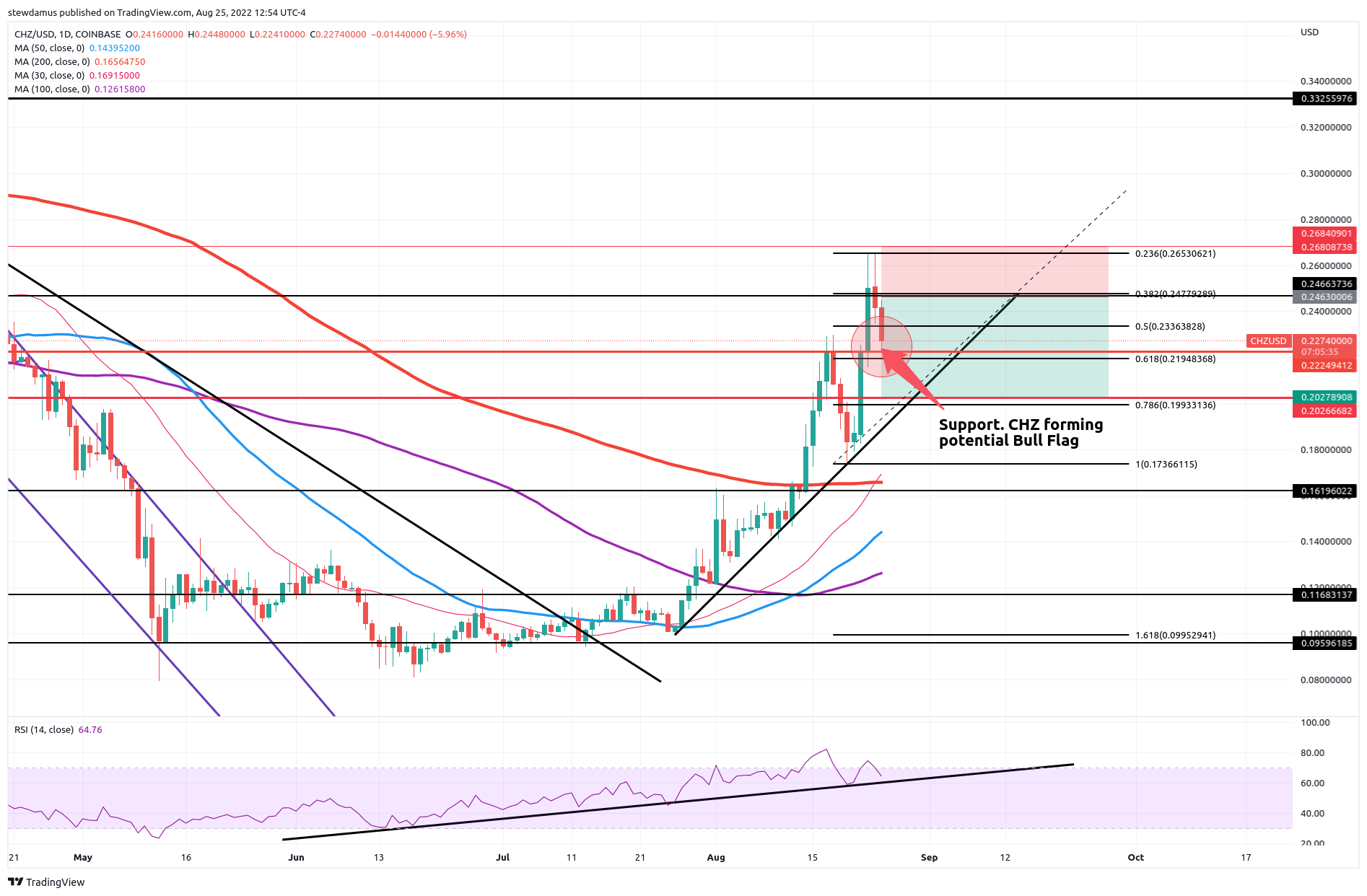 COINBASE:CHZUSD Chart Image by stewdamus