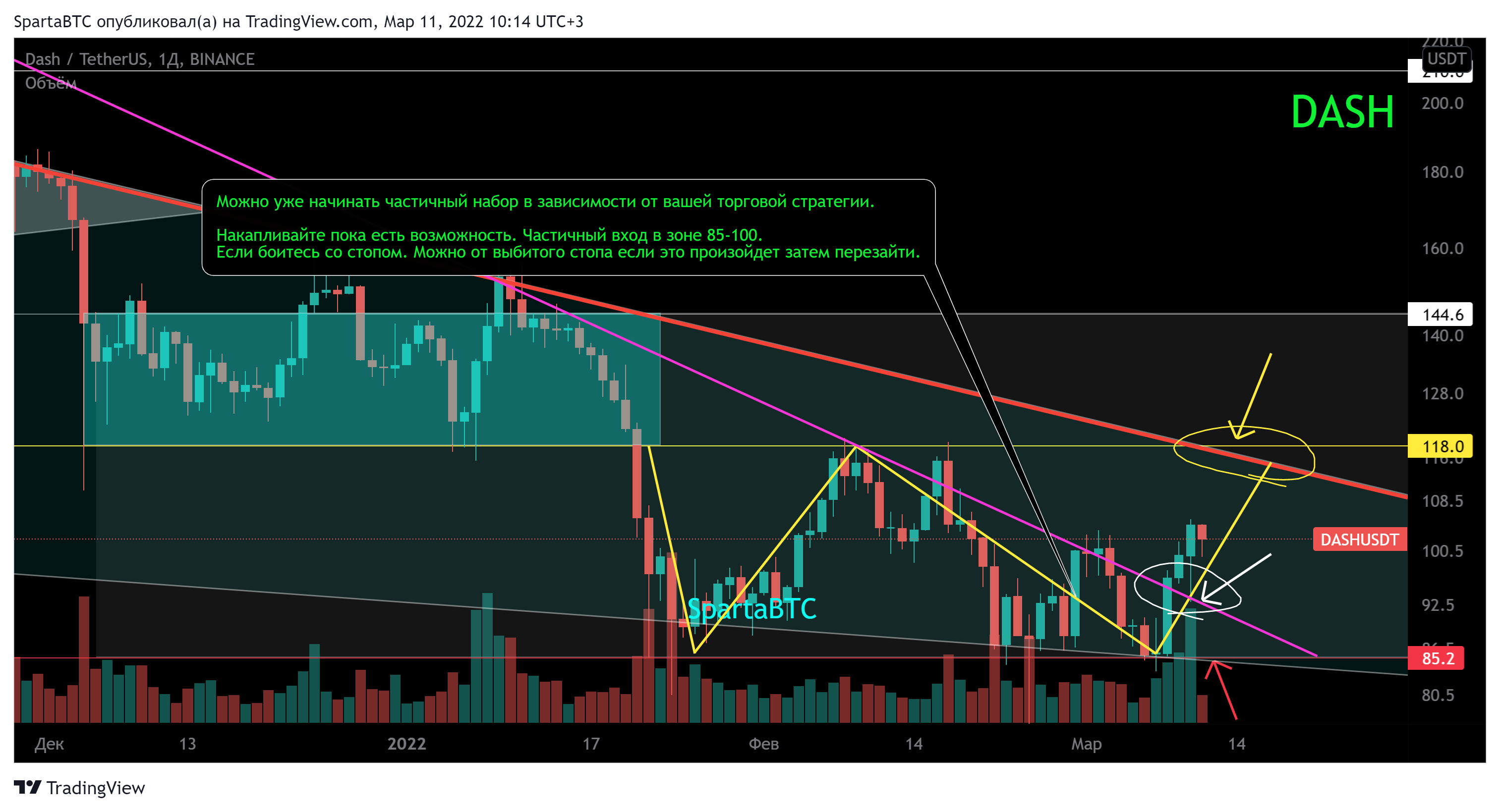 BINANCE:DASHUSDT Chart Image by SpartaBTC