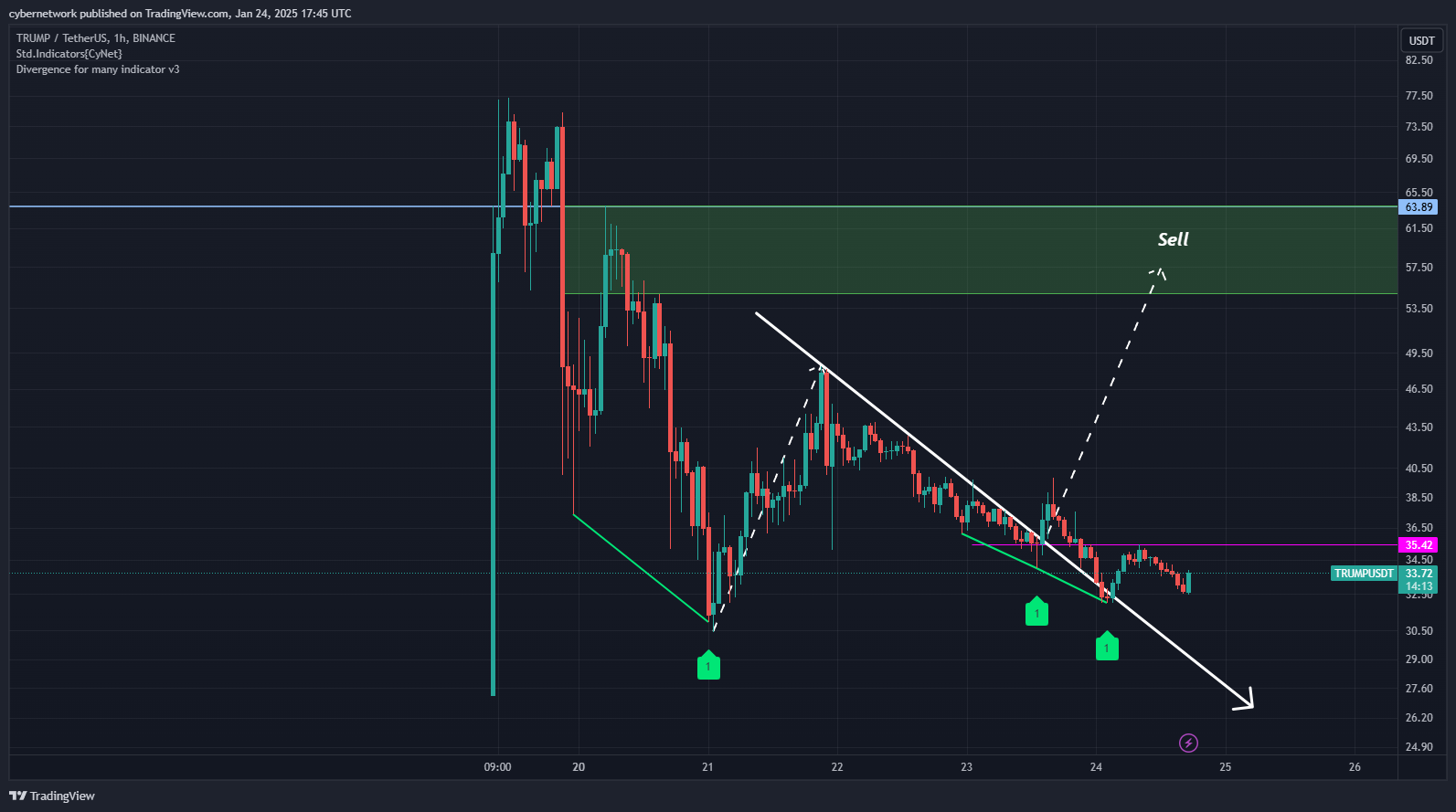 BINANCE:TRUMPUSDT Chart Image by cybernetwork