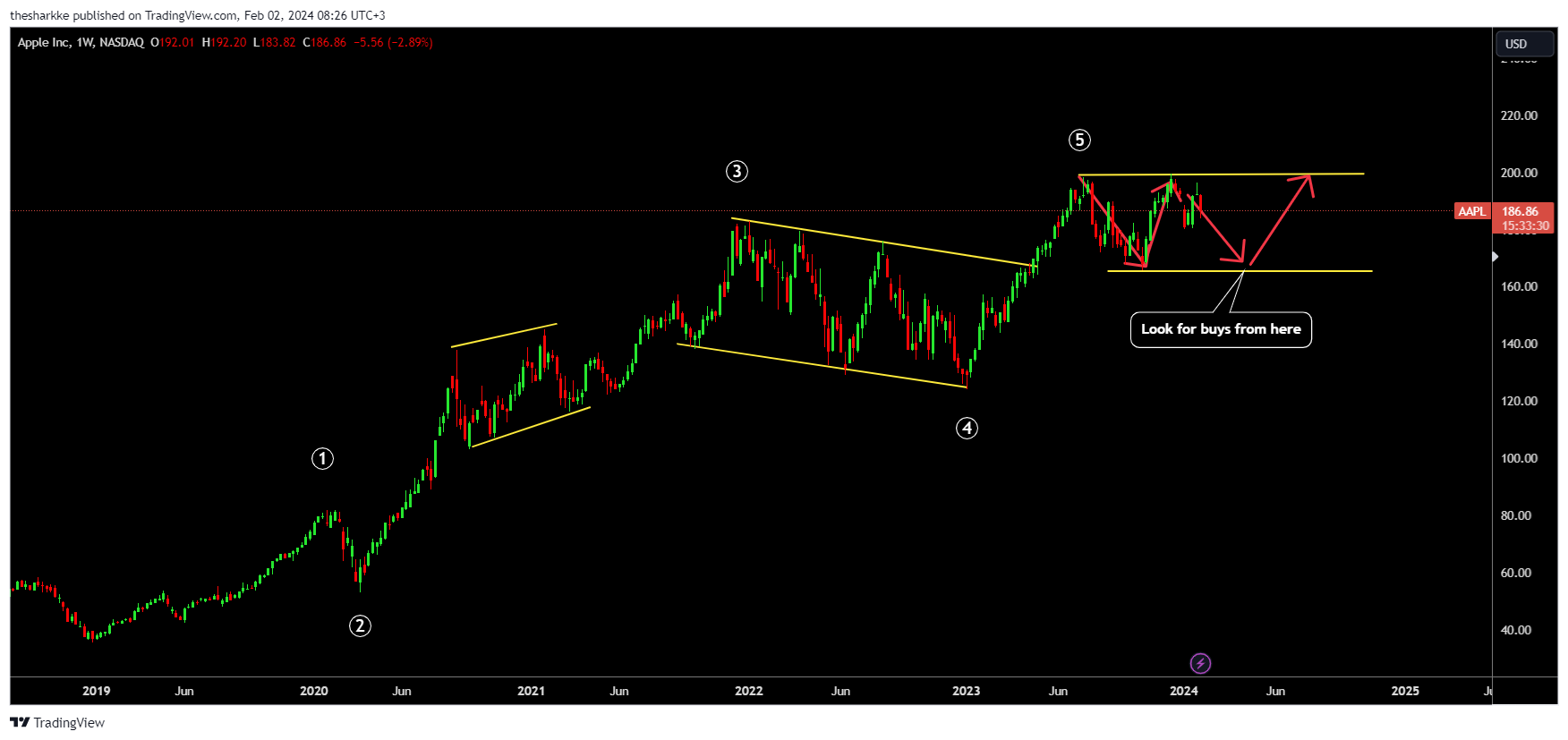 NASDAQ:AAPL Chart Image by thesharkke