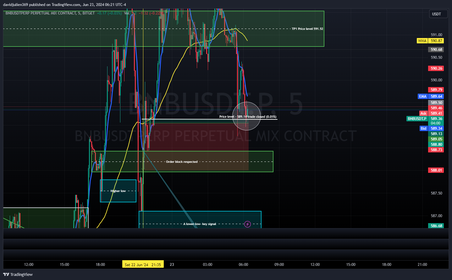 BITGET:BNBUSDT.P Chart Image by davidjulien369