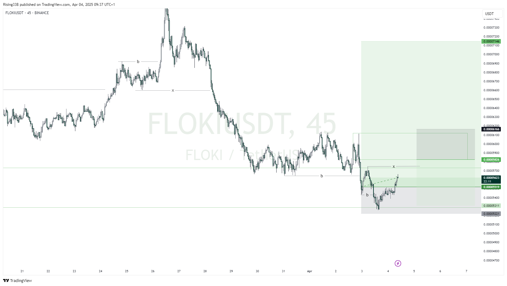 BINANCE:FLOKIUSDT Chart Image by Rising33B