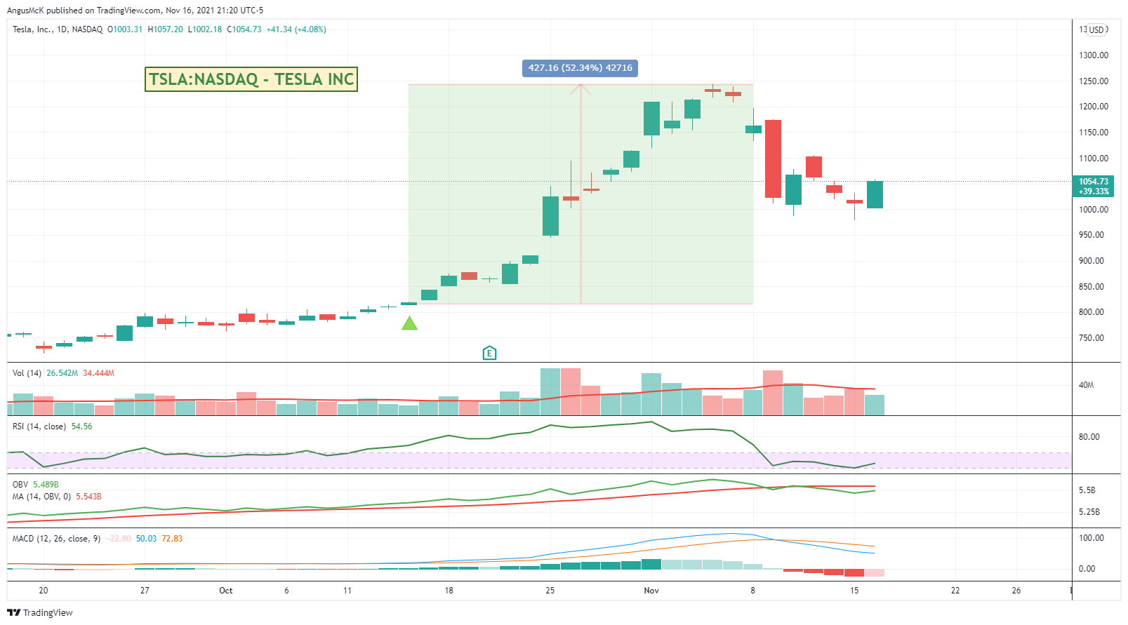 NASDAQ:TSLA Chart Image by zAngus