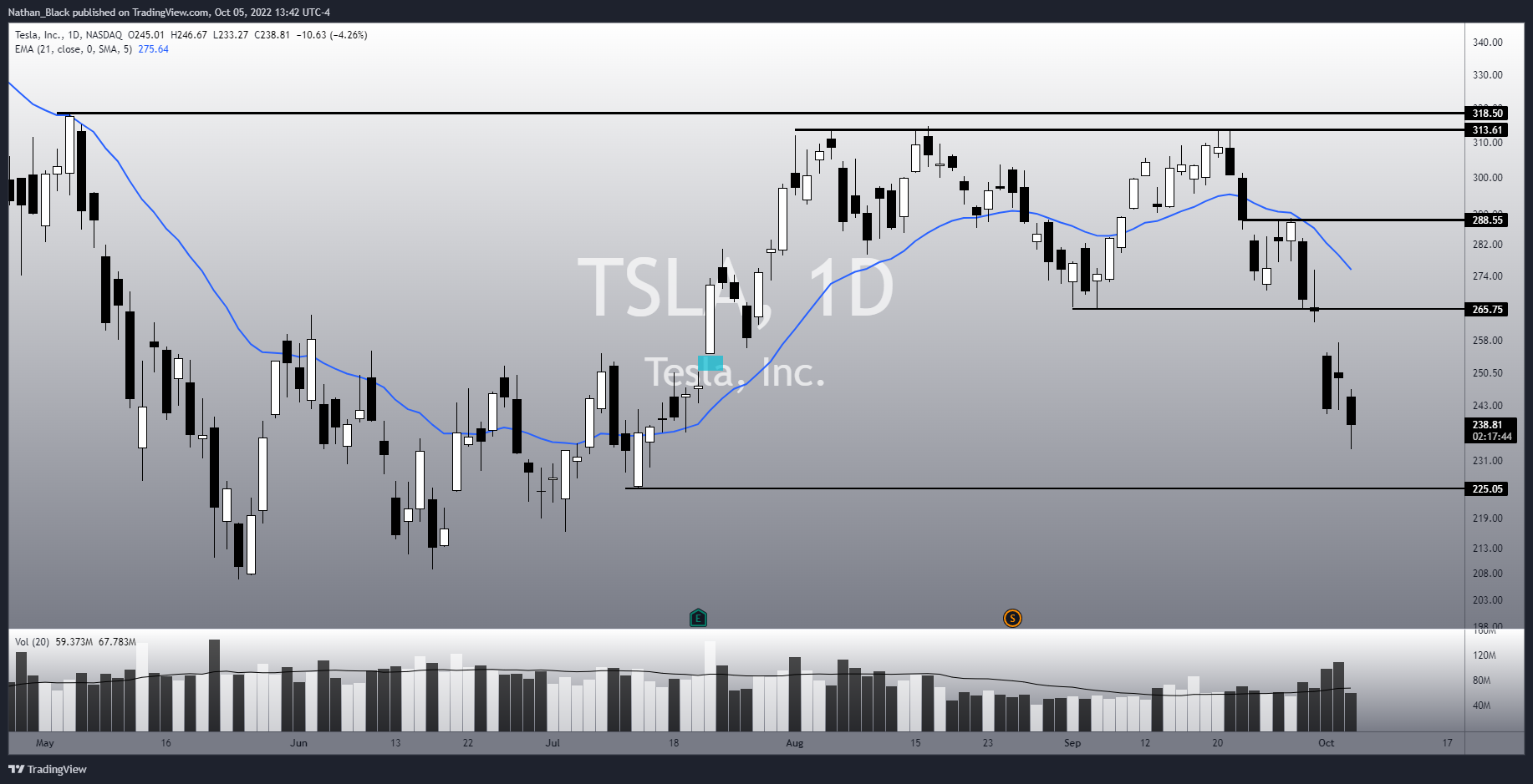 NASDAQ:TSLA Chart Image by Nathan_The_Finance_Hydra