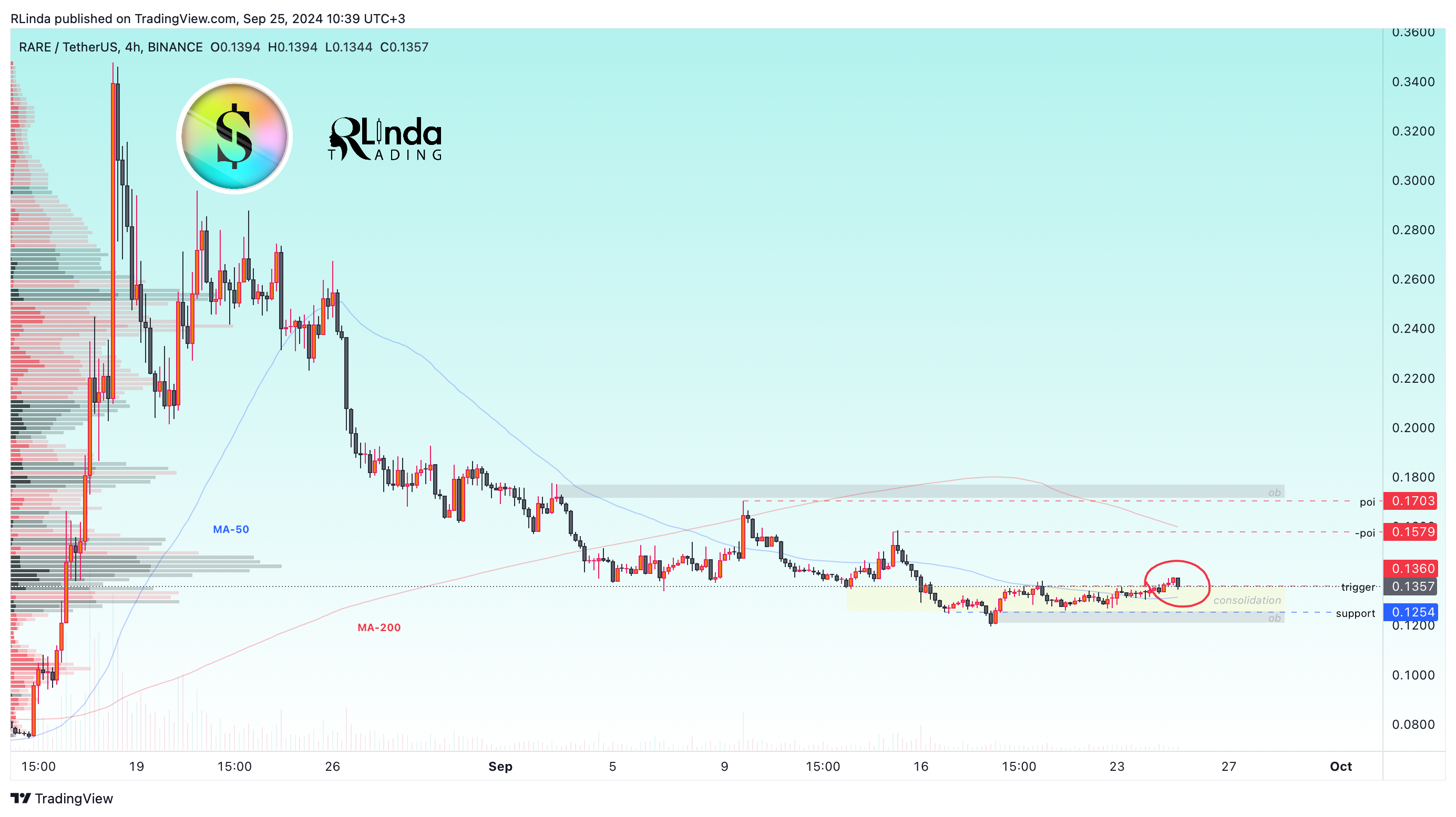 BINANCE:RAREUSDT Chart Image by RLinda