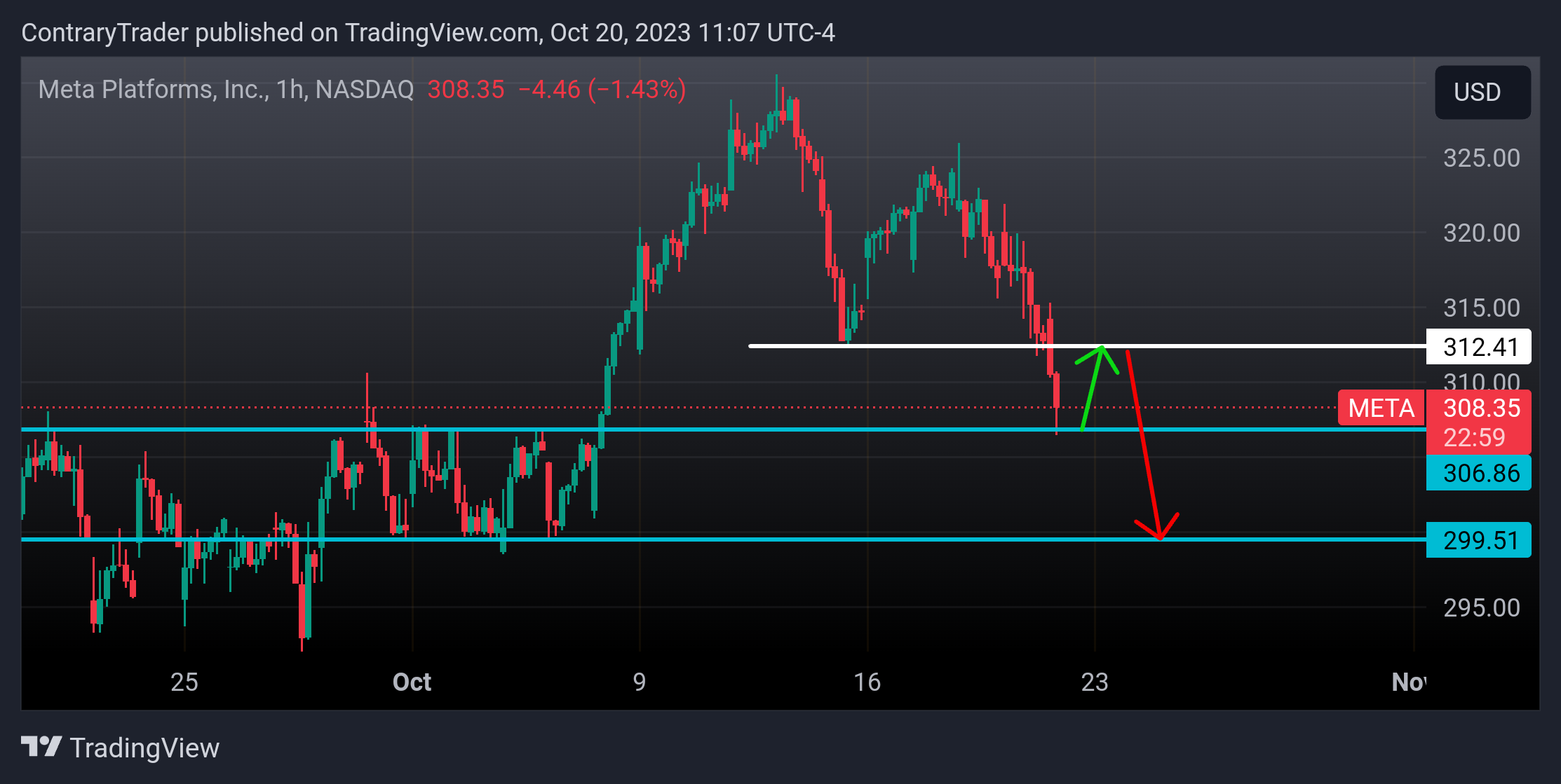 NASDAQ:META Chart Image by ContraryTrader