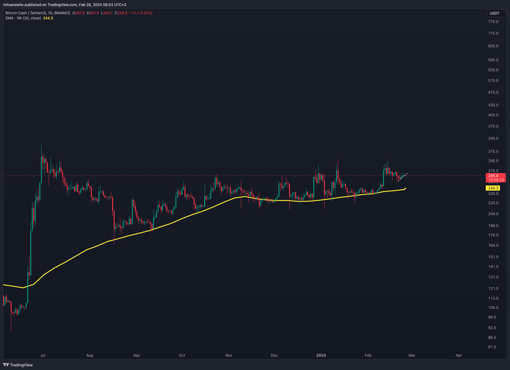 BINANCE:BCHUSDT Chart Image by mitsandwits