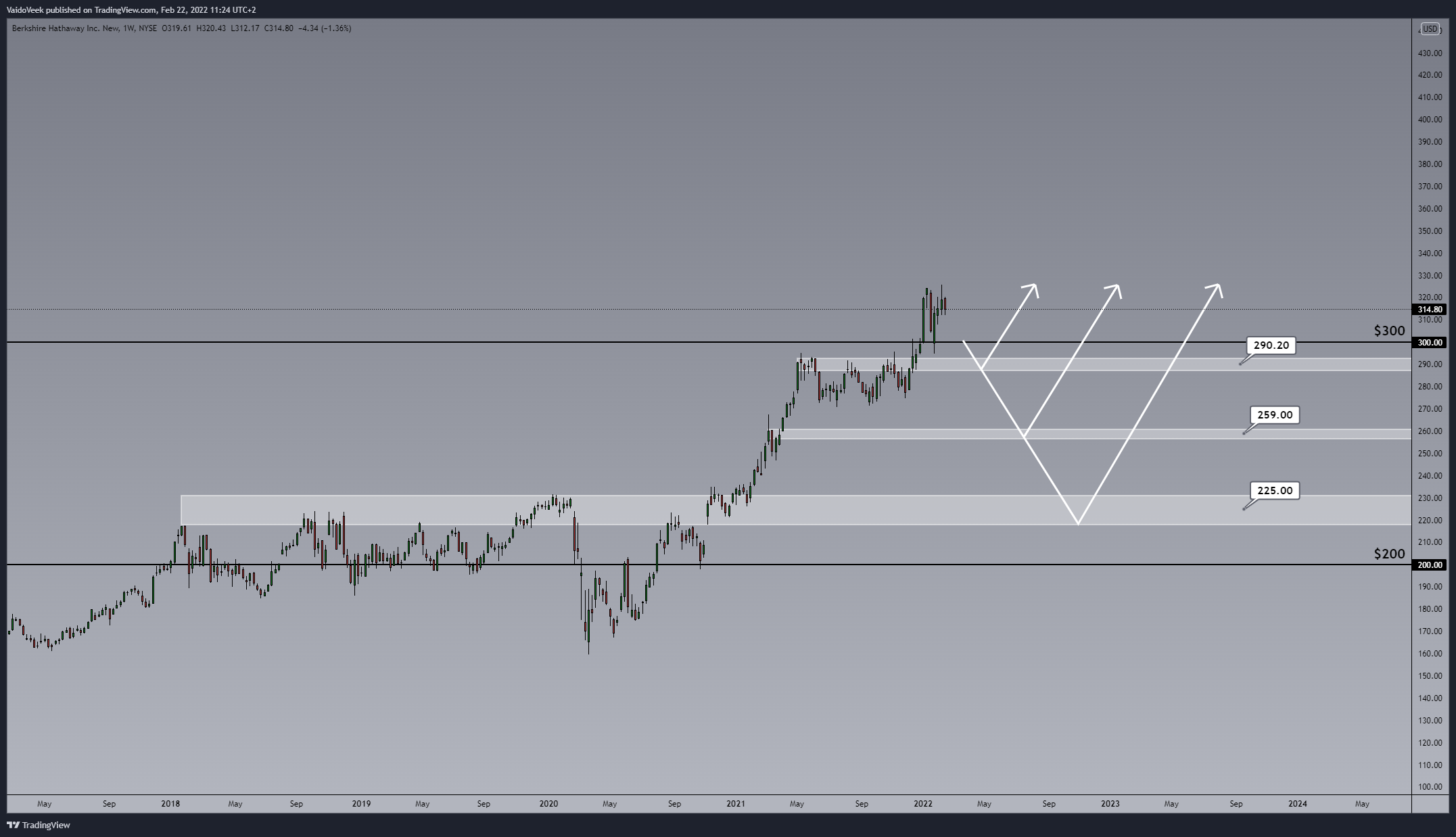 NYSE:BRK.B Chart Image by VaidoVeek